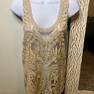 Metallic Gold Sheer Tank